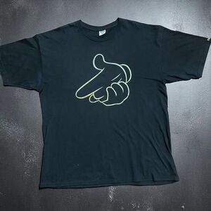 Crooks & Castles Streetwear Mickey Hands Gun Black T-Shirt Men's Size XL